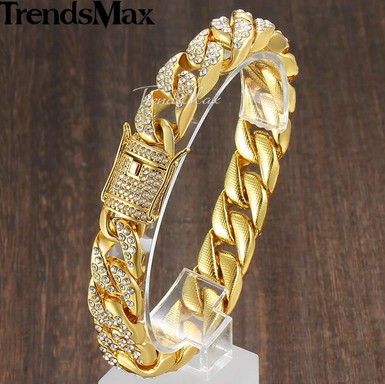 Miami Gold Curb Cuban Bracelet - Luhinzo Picks