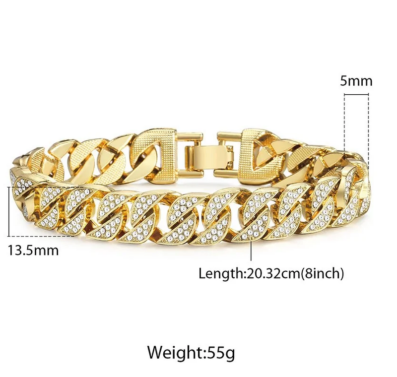 Miami Gold Curb Cuban Bracelet - Luhinzo Picks