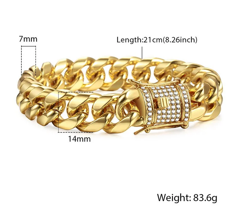 Miami Gold Curb Cuban Bracelet - Luhinzo Picks