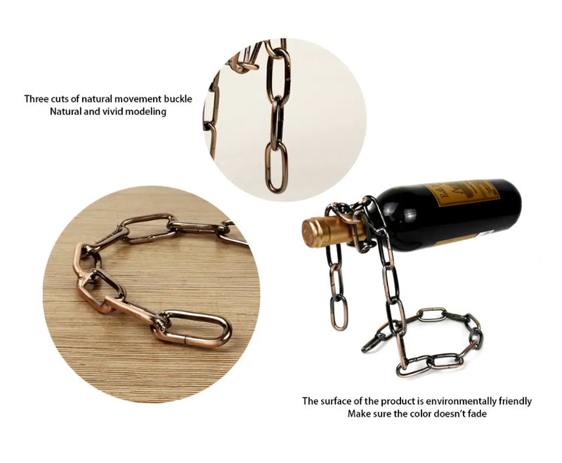 Magic Iron Chain Wine Bottle Holder - Luhinzo Picks