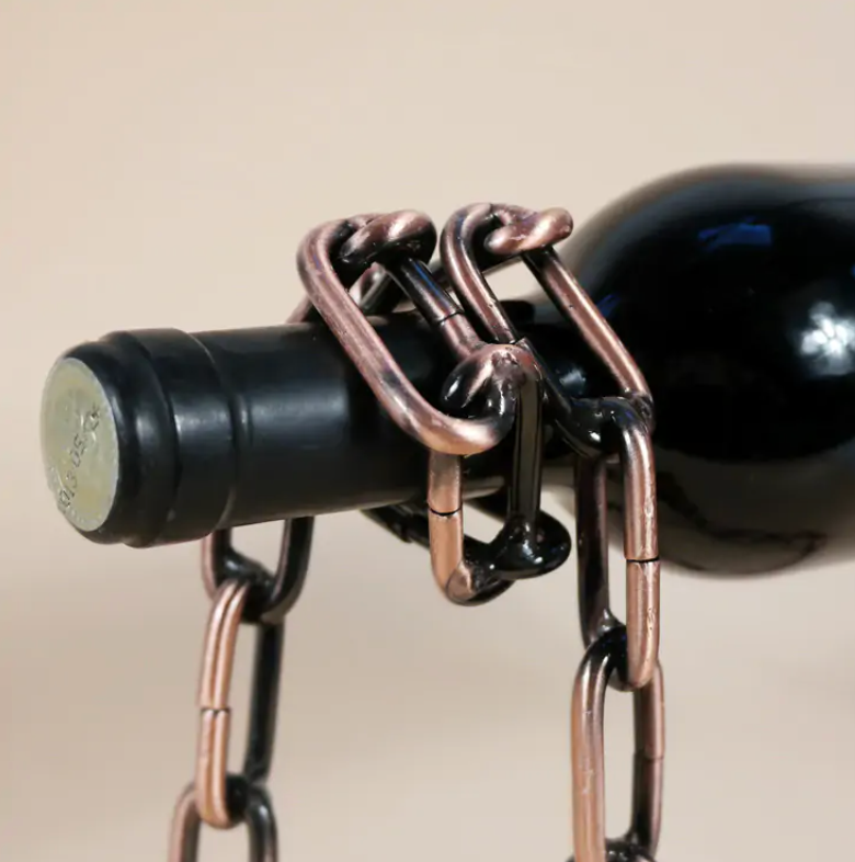 Magic Iron Chain Wine Bottle Holder - Luhinzo Picks