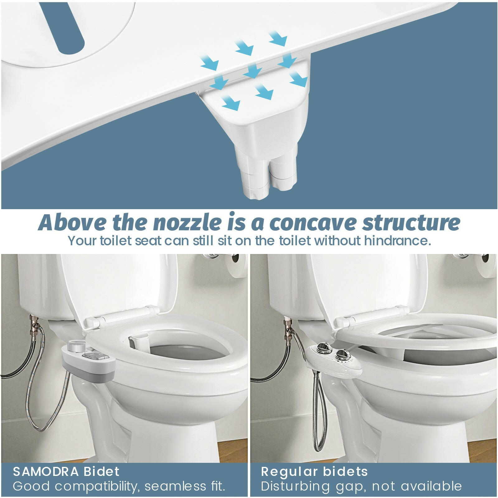 SAMODRA Ultra-Thin 3-Function Bidet Toilet Attachment - Luhinzo Picks